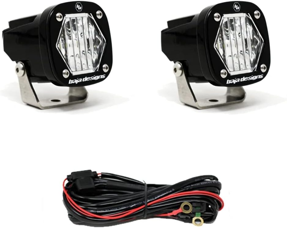 Baja Designs S1 LED Auxiliary Light Pods - Universal Fit with Wiring Harness, 2 LEDs (Wide Cornering; Clear)