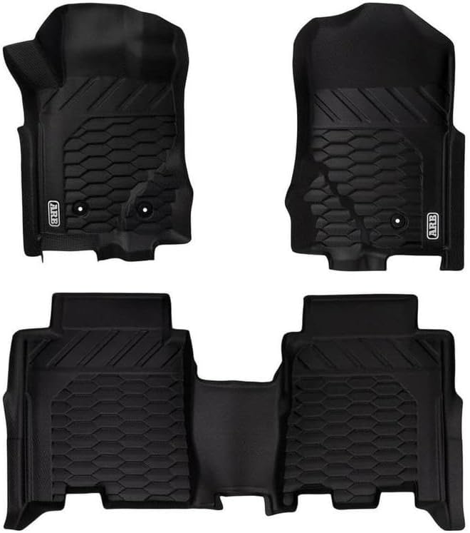 ARB Floor Mats Full Set Front & Rear for Toyota Tacoma (2024-Present) - Custom Fit All Weather Floor Liners, Waterproof Deep Dish Design, All-Season Protection, OEM Retention Compatible, Black