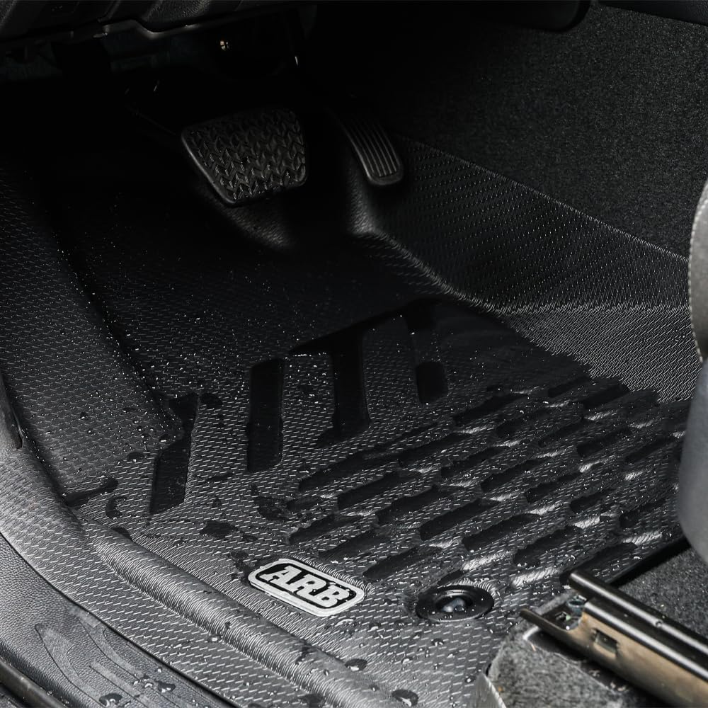 ARB Floor Mats Full Set Front & Rear for Toyota Tacoma (2024-Present) - Custom Fit All Weather Floor Liners, Waterproof Deep Dish Design, All-Season Protection, OEM Retention Compatible, Black