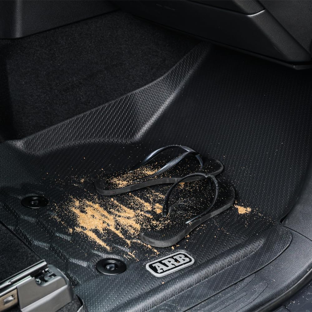 ARB Floor Mats Full Set Front & Rear for Toyota Tacoma (2024-Present) - Custom Fit All Weather Floor Liners, Waterproof Deep Dish Design, All-Season Protection, OEM Retention Compatible, Black