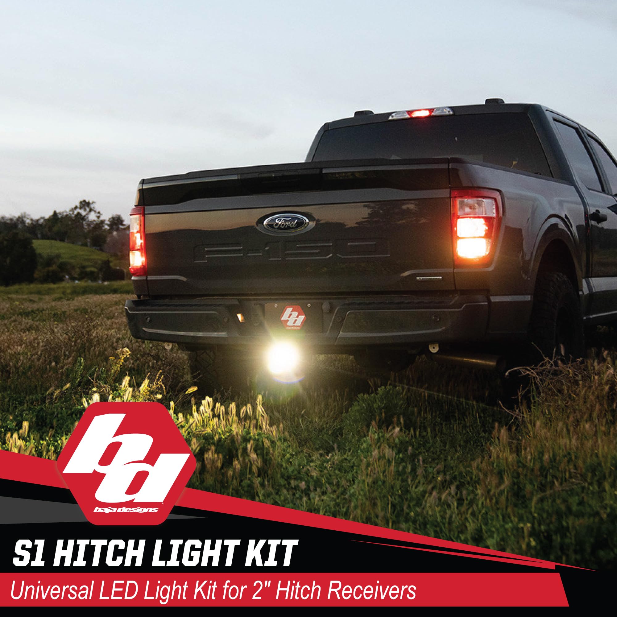 Baja Designs S1 LED Universal Hitch Light Kit - Universal Fit, Includes Trailer Hitch Harness (Trailer Hitch Harness)