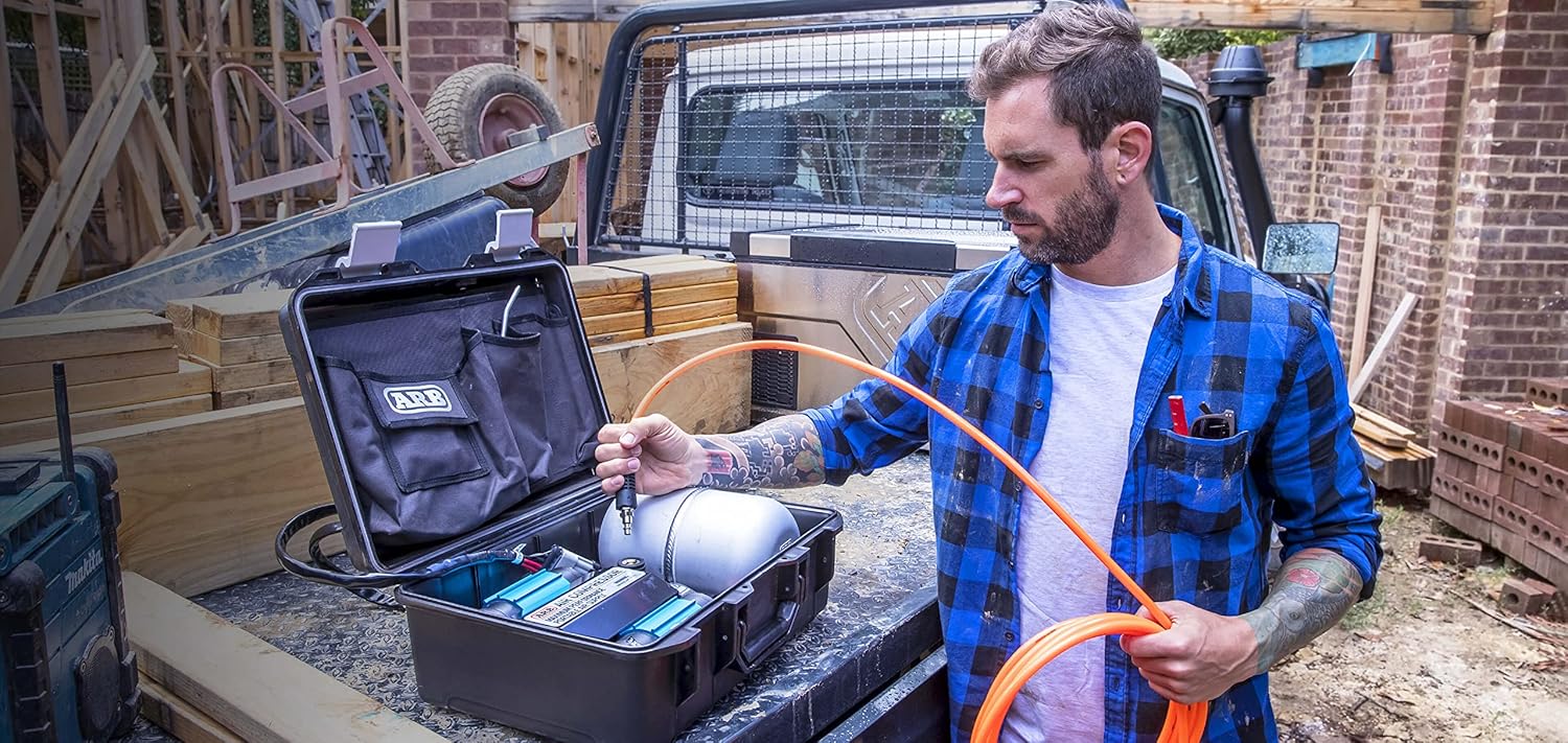 ARB 171302V2 Portable Tire Inflation Kit, Includes High-Temperature Air Hose 23 Foot and Redesigned Accessories Kit, Quick Fitting for Universal On Board Systems and Air Compressors